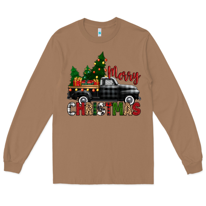 Merry Christmas With Black Truck Long Sleeve Tee by Zillion Design Studio | Teevron