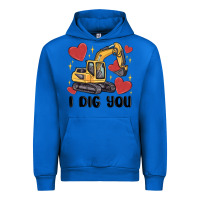 Cobalt i dig you valentines excavator Urban Hoodie - MaliasSmallBusiness