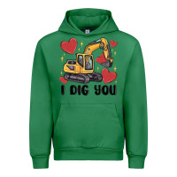 Emerald i dig you valentines excavator Urban Hoodie - MaliasSmallBusiness