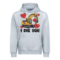 Heather Grey i dig you valentines excavator Urban Hoodie - MaliasSmallBusiness