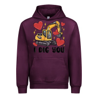 Mauve Wine i dig you valentines excavator Urban Hoodie - MaliasSmallBusiness