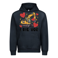 Navy i dig you valentines excavator Urban Hoodie - MaliasSmallBusiness