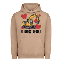 Pigment Burro i dig you valentines excavator Urban Hoodie - MaliasSmallBusiness