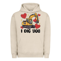 Pigment French Oak i dig you valentines excavator Urban Hoodie - MaliasSmallBusiness