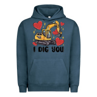 Pigment Midnight Navy i dig you valentines excavator Urban Hoodie - MaliasSmallBusiness