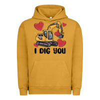 Pigment Peanut Butter i dig you valentines excavator Urban Hoodie - MaliasSmallBusiness