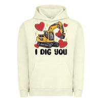 Pigment Pistachio i dig you valentines excavator Urban Hoodie - MaliasSmallBusiness