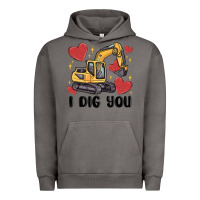 Pigment Tornado i dig you valentines excavator Urban Hoodie - MaliasSmallBusiness