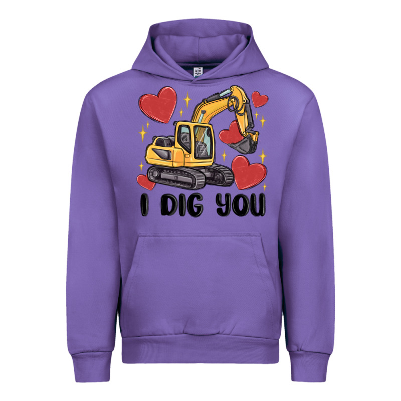 I Dig You Valentines Excavator Urban Hoodie by MaliasSmallBusiness | Teevron