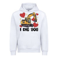 White i dig you valentines excavator Urban Hoodie - MaliasSmallBusiness