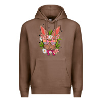 Chestnut bunny with floral Premium Hoodie - MaliasSmallBusiness
