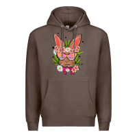 Coffee bunny with floral Premium Hoodie - MaliasSmallBusiness