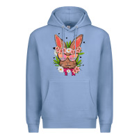 Colony Blue bunny with floral Premium Hoodie - MaliasSmallBusiness