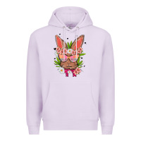 Lilac bunny with floral Premium Hoodie - MaliasSmallBusiness