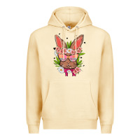Pina Colada bunny with floral Premium Hoodie - MaliasSmallBusiness