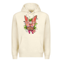 Sandshell bunny with floral Premium Hoodie - MaliasSmallBusiness