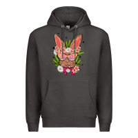 Smoke bunny with floral Premium Hoodie - MaliasSmallBusiness