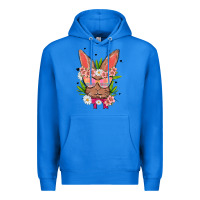 True Royal bunny with floral Premium Hoodie - MaliasSmallBusiness