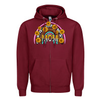 Burgundy mom with sunflower rainbow mothers day Zipper Hoodie - texasbilliewilder