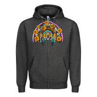 Charcoal Heather mom with sunflower rainbow mothers day Zipper Hoodie - texasbilliewilder