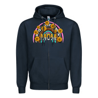 Navy mom with sunflower rainbow mothers day Zipper Hoodie - texasbilliewilder