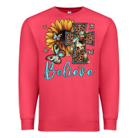 Cardinal believe leopard cross sunflower butterfly Premium Sweatshirt - JahusDesignShop