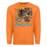 Carrot believe leopard cross sunflower butterfly Premium Sweatshirt - JahusDesignShop