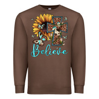 Chestnut believe leopard cross sunflower butterfly Premium Sweatshirt - JahusDesignShop