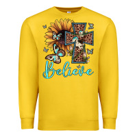 Lemon believe leopard cross sunflower butterfly Premium Sweatshirt - JahusDesignShop