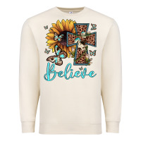 Sandshell believe leopard cross sunflower butterfly Premium Sweatshirt - JahusDesignShop