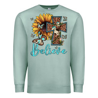 Seafoam believe leopard cross sunflower butterfly Premium Sweatshirt - JahusDesignShop