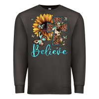 Smoke believe leopard cross sunflower butterfly Premium Sweatshirt - JahusDesignShop
