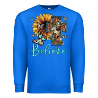 True Royal believe leopard cross sunflower butterfly Premium Sweatshirt - JahusDesignShop