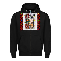 Black ho ho ho christmas cow Zipper Hoodie - RanaPortraitStore