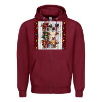 Burgundy ho ho ho christmas cow Zipper Hoodie - RanaPortraitStore