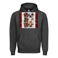 Charcoal Heather ho ho ho christmas cow Zipper Hoodie - RanaPortraitStore