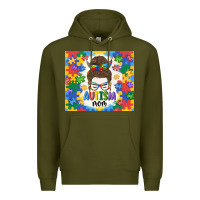 Army Green autism mom Premium Hoodie - MaliasSmallBusiness
