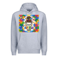 Heather Grey autism mom Premium Hoodie - MaliasSmallBusiness