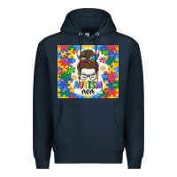 Navy autism mom Premium Hoodie - MaliasSmallBusiness