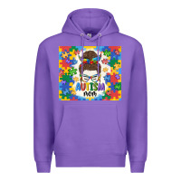 Purple autism mom Premium Hoodie - MaliasSmallBusiness