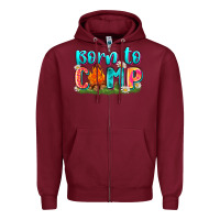 Burgundy born to camp Zipper Hoodie - Zillion Design Studio