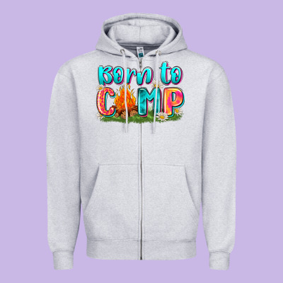 Born To Camp Zipper Hoodie Designed By Zillion Design Studio