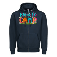 Navy born to camp Zipper Hoodie - Zillion Design Studio