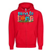 Red born to camp Zipper Hoodie - Zillion Design Studio