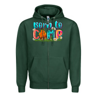 Sports Green born to camp Zipper Hoodie - Zillion Design Studio