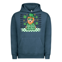 Pigment Midnight Navy may the luck of the irish be with you Urban Hoodie - MaliasSmallBusiness