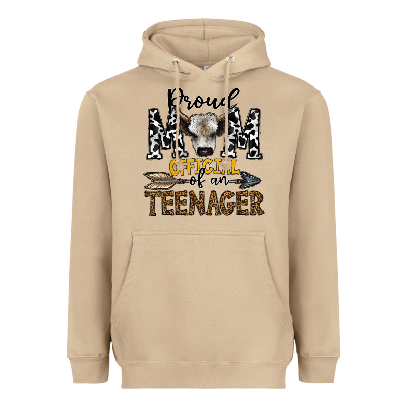 Proud Mom Official Of An Teenager Heavyweight Hoodie by CowhideDigitalArt | Teevron