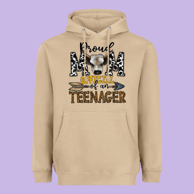 Proud Mom Official Of An Teenager Heavyweight Hoodie Designed By Cowhidedigitalart