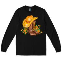 Black yellow  cowgirl and roses Long Sleeve Tee - AdoDesignShop
