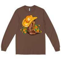 Chestnut yellow  cowgirl and roses Long Sleeve Tee - AdoDesignShop